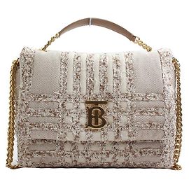 Burberry Bolsa de Ombro em Tweed TB Marrom