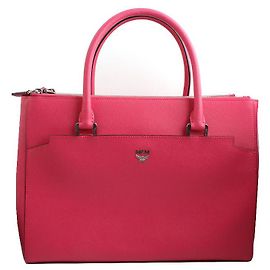 MCM Borsa a spalla Saffiano rosa magenta Rosa