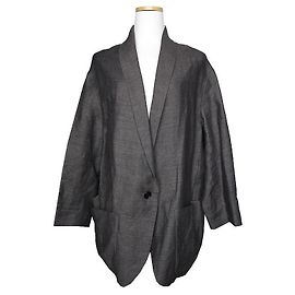 Isabel Marant Charcoal Gray Linen-Cotton Jacket Brown