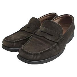 Bally Mocassins en Suède Vert Profond Vert