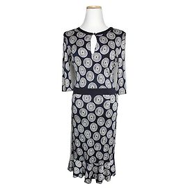 Tory Burch Kleid mit Mitternachtsblauem Druck Blau