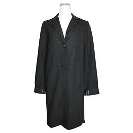 Jil Sander Charcoal Grey Virgin Wool Coat Brown