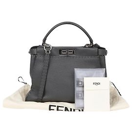 Fendi Peekaboo Medium Tote Shoulder Bag Brown