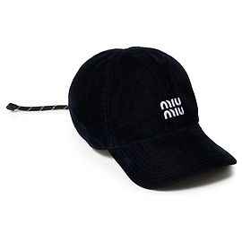 Miu Miu Samt Baseballcap Blau Schwarz Blau