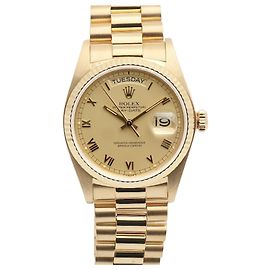 Rolex Orologio da uomo Day-Date con quadrante romano in oro champagne opaco D'oro