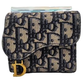 Dior Oblique Saddle Wallet Blue