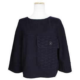 Chanel Stricktop aus Cashmere-Mischung in Mitternachtsblau Blau