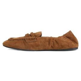 Miu Miu Mocasines de ante Castaño
