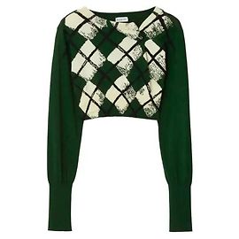 Burberry Suéter de algodón argyle corto Multicolor