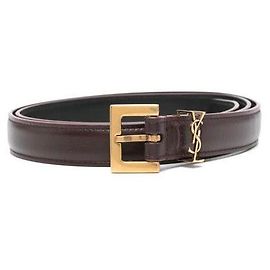 Saint Laurent Cinto Monograma Marrom