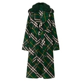 Burberry Long Check Gabbardine Trench Coat Multiple colors