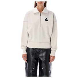 Isabel Marant Sweatshirt à demi-zip avec logo Blanc