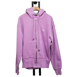 Moletom com capuz zíper leve roxo com logo Acne Studios Roxo