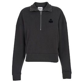 Isabel Marant Sweatshirt à demi-zip avec logo Noir