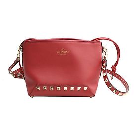 Valentino Borsa a tracolla mini Rockstud rosso corallo Rosso