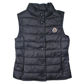 Moncler Gilet imbottito in piuma d'oca blu notte per bambini Blu