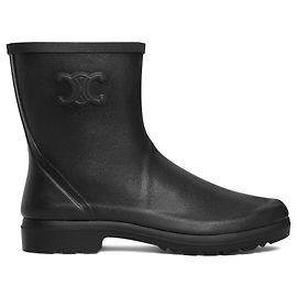 Céline Mid Rain Boots Natural Rubber Black Black