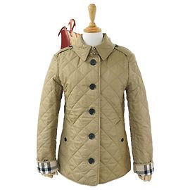 Burberry New Frankby Quilted Jacket Canvas Beige Polyester Multiple colors