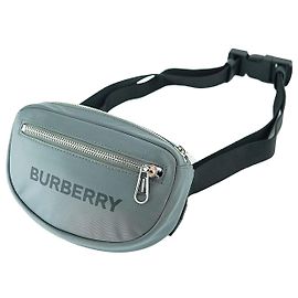 Burberry Mini Borsa Hip Grigio Carbone Nylon Regalo di Lusso per Uomini e Donne Marrone