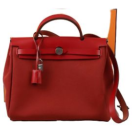Hermès Erback Größe Tote Schultertasche Rot