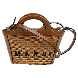 Marni Tropicalia Micro Tote Shoulder Bag Brown