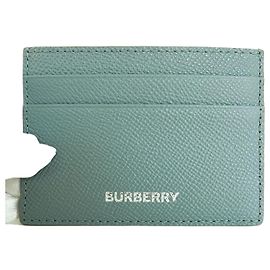 Burberry Card Holder Storm Grey Leather Unisex Gift Brown