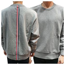 Thom Browne Loopback Center Back Stripe Sweatshirt Light Grey Brown