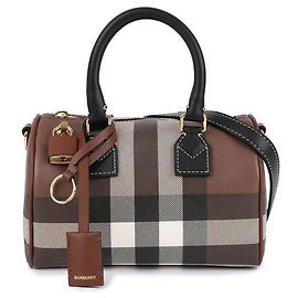 Burberry Mini Check Bowling Bag Brown