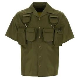 Prada Camicia in nylon riciclato a maniche corte Multicolore