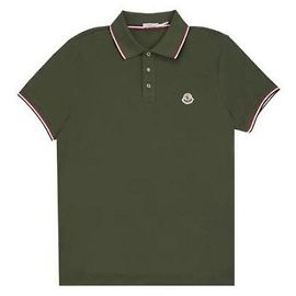 Moncler Polo in Piquet di Cotone con Patch Logo Multicolore