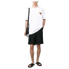 Fendi Kurzarm-T-Shirt mit Logo-Patch Mehrfarben