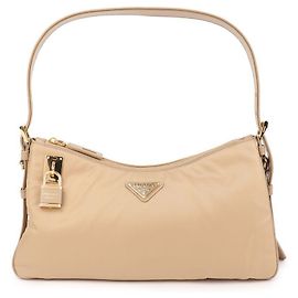 Prada Grande borsa a spalla in pelle Re-Nylon Marrone