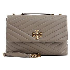 Tory Burch Bolsa de Ombro Conversível Chevron Marrom