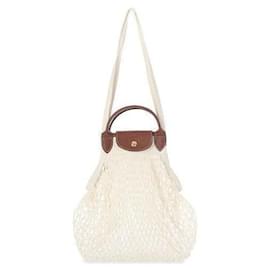 Longchamp Borsa a Spalla Le Pliage File Ecru HVH Bianco