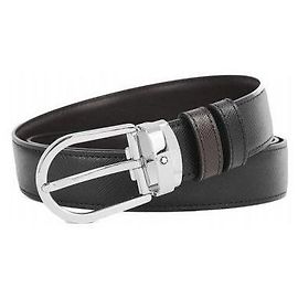Montblanc Reversible Men's Leather Belt Black