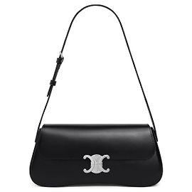 Céline Borsa Medium Lora in pelle di vitello lucida nera Nero