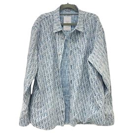Dior Christian Long Sleeve Denim Shirt Blue
