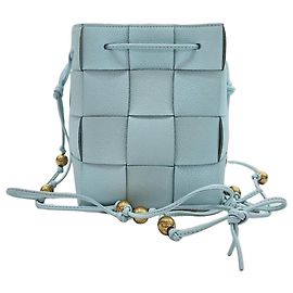 Bottega Veneta Mini borsa a secchiello Intrecciato Blu