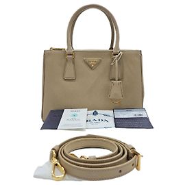Prada Saffiano Medium Tote Bag Sand Beige Brown