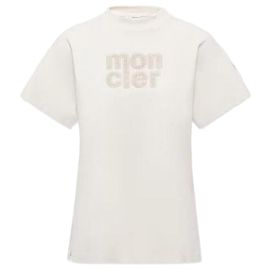 Moncler Camiseta de algodão com logo Multicor