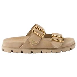 Prada Sandales à bride en daim Multicolore