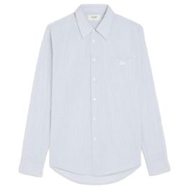 Céline Chemise ample en popeline de coton rayée Chalk Pearl Blanc