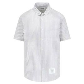 Thom Browne Camicia a maniche corte in seersucker a righe Multicolore