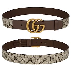 Gucci Cinto GG com fivela dupla Marrom