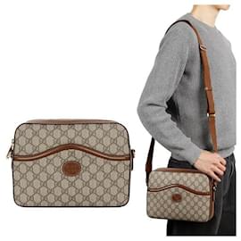 Gucci Interlocking Messenger Bag Brown