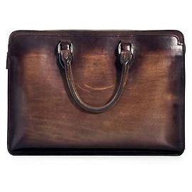 Berluti Borsa a tracolla in pelle Deux Jour per uomo, marrone Marrone