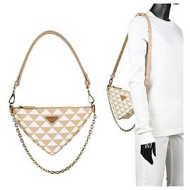 Prada Mini bolsa de tecido bordado VDOM Marrom