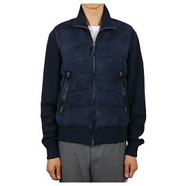 Tom Ford Suede Down Jacket Blue