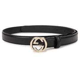 Gucci Cinto com fivela entrelaçada Preto