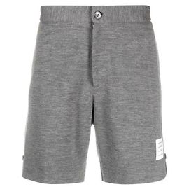 Thom Browne Wool Midi Shorts Gray Brown